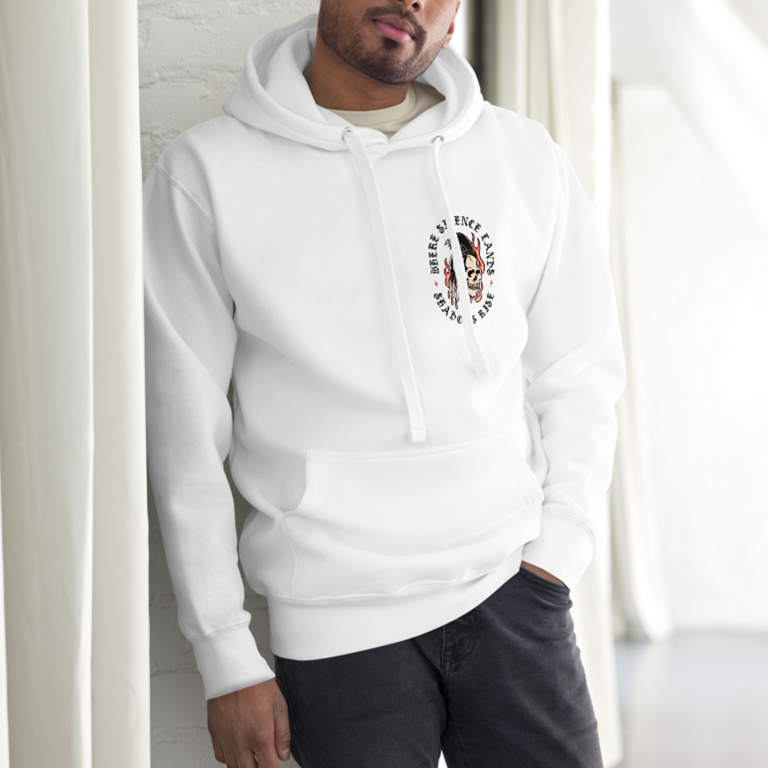 Skull Crow White Unisex Hoodie – FTW Bikers