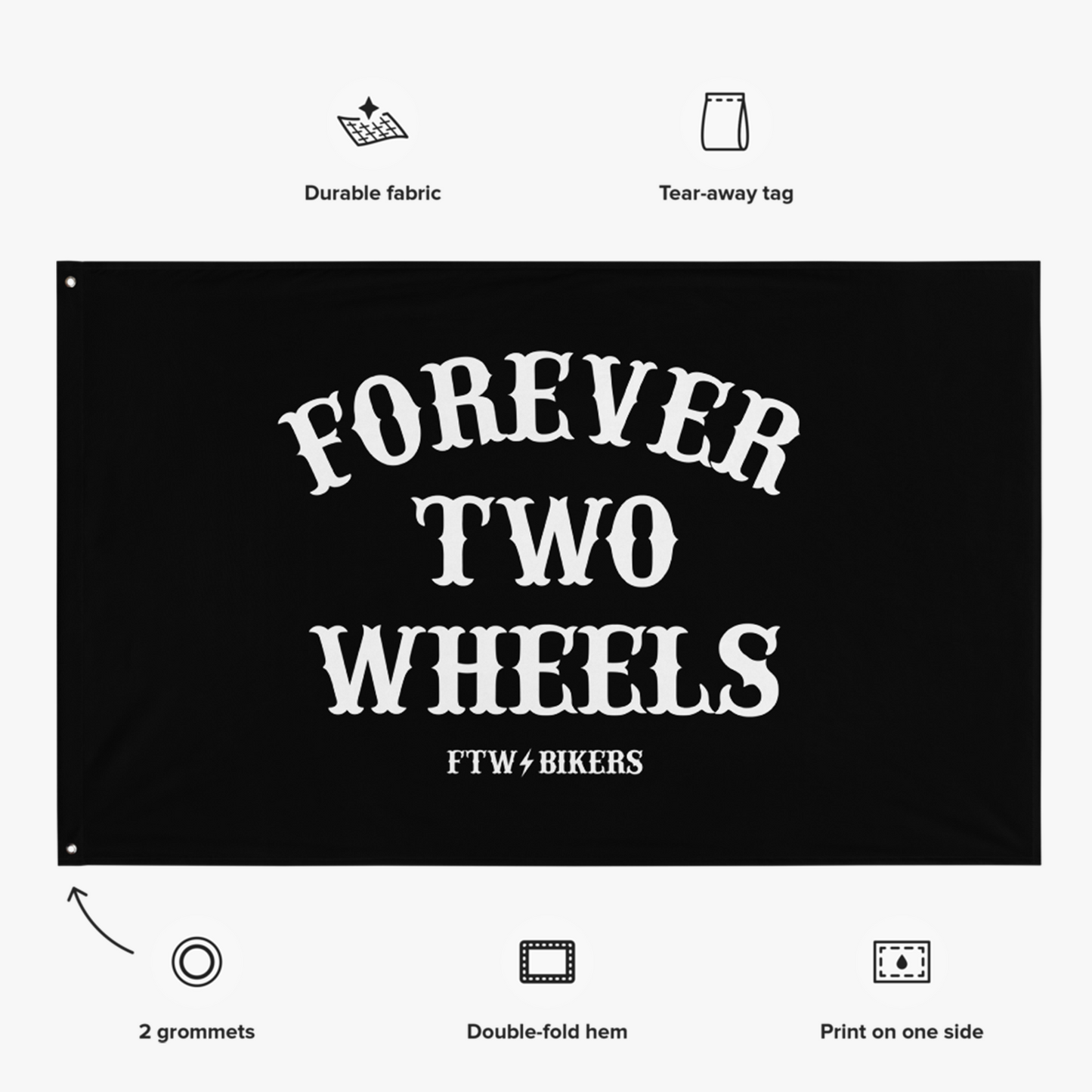 Forever Two Wheels Flag